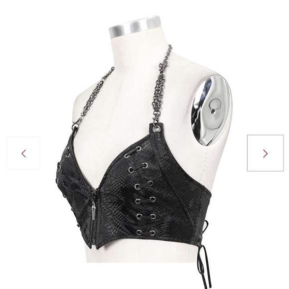 'COIL' PUNK SNAKESKIN PATTERNED BRALETTE - Picture 5 of 10